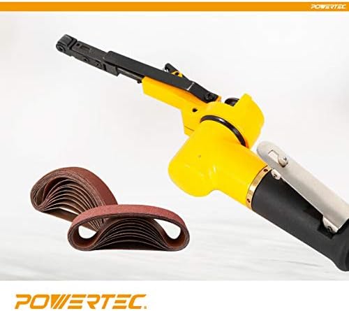 PowerTec 401304 חגורות מלטש אוניברסאליות 3/8 אינץ 'x 13 אינץ' | תחמוצת אלומיניום 40 חצץ - 10 חבילה
